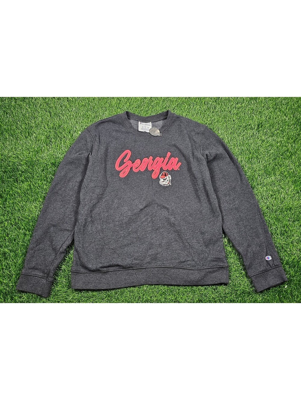 Champion Authentic Georgia Bulldogs Crewneck Sweatshirt Women's Large Charcoal